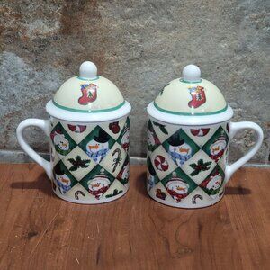 MSI Snowman Coffee Tea Mugs with Lid Set of 2